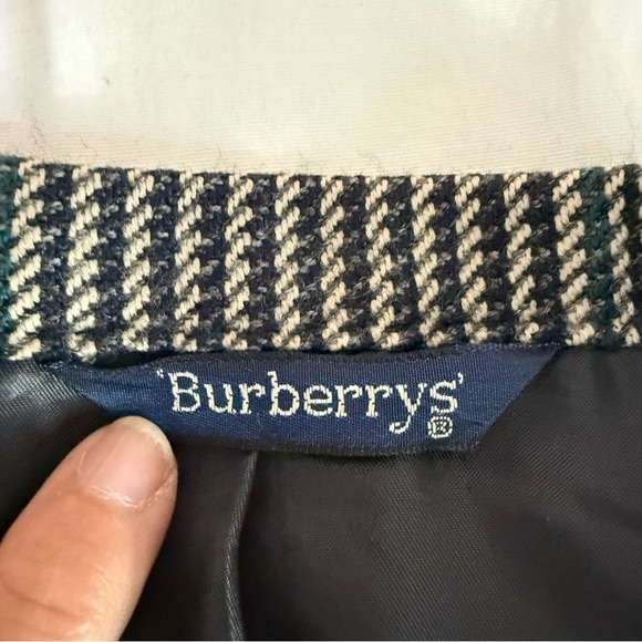 Burberrys Tweed Blazer English Woven Plaid Academia Preppy Old Money Lambs Wool - Picture 3 of 10